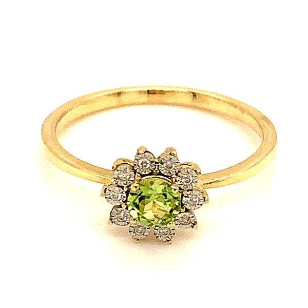 Anillo de Peridoto en oro amarillo 10kt.  ANTES:  $299.00
