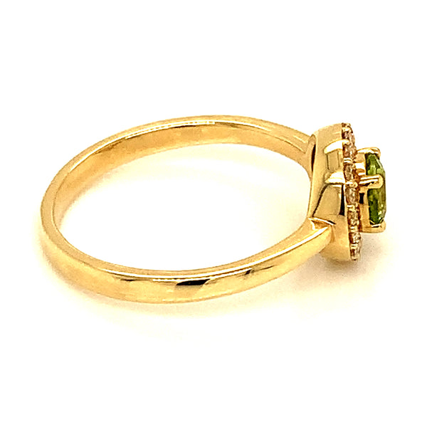 Anillo de Peridoto en oro amarillo 10kt.  ANTES:  $499.00