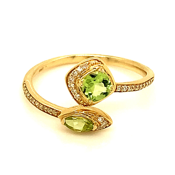 Anillo de Peridoto en oro amarillo 10kt.  ANTES:  $449.00