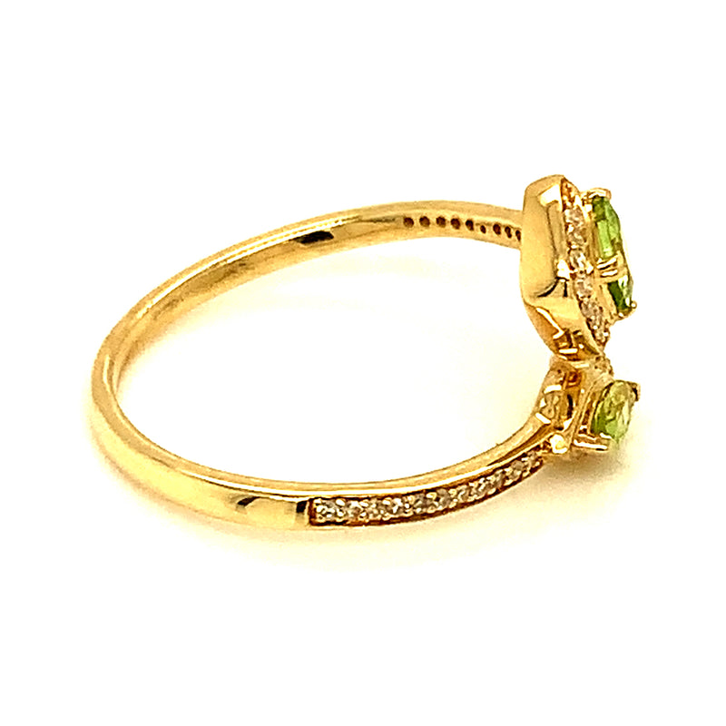 Anillo de Peridoto en oro amarillo 10kt.
