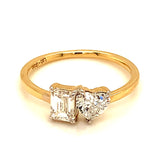 (LD) Anillo con diamantes de laboratorio en oro amarillo 14kt. D-1.00cts