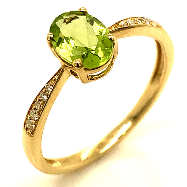 Anillo de Peridoto en oro amarillo 10kt.  ANTES:  $319.00