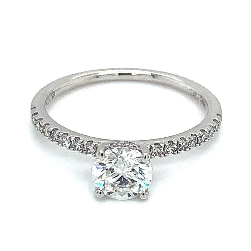 (LD) Anillo con diamantes de laboratorio en oro blanco 14kt. D-1.00cts