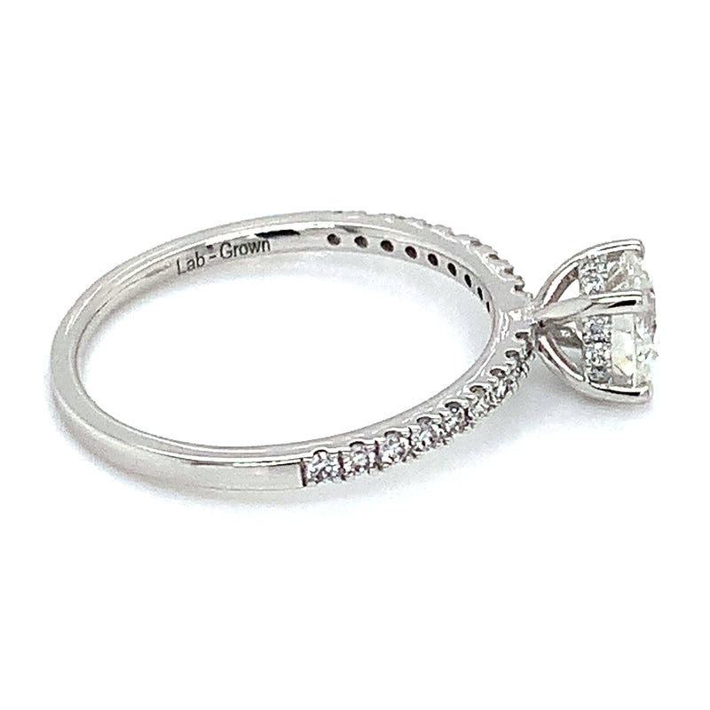 (LD) Anillo con diamantes de laboratorio en oro blanco 14kt. D-1.00cts