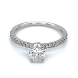 (LD) Anillo con diamantes de laboratorio en oro blanco 14kt.