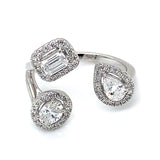 (LD) Anillo con diamantes de laboratorio en oro blanco 14kt. D-1.00cts