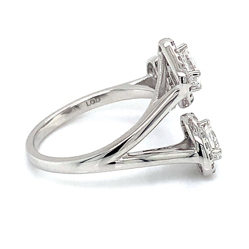 (LD) Anillo con diamantes de laboratorio en oro blanco 14kt. D-1.00cts