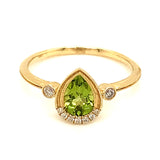 Anillo de Peridoto en oro amarillo 10kt.