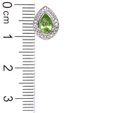 Aretes de peridoto en oro blanco 10kt.