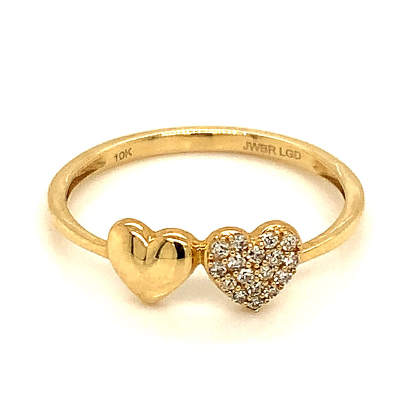 (LD) Anillo con diamantes de laboratorio en oro amarillo 14kt.