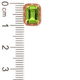 Aretes de Peridoto en oro rosado 10k