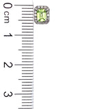 Aretes de peridoto en oro blanco 10kt.  ANTES:  $349.00