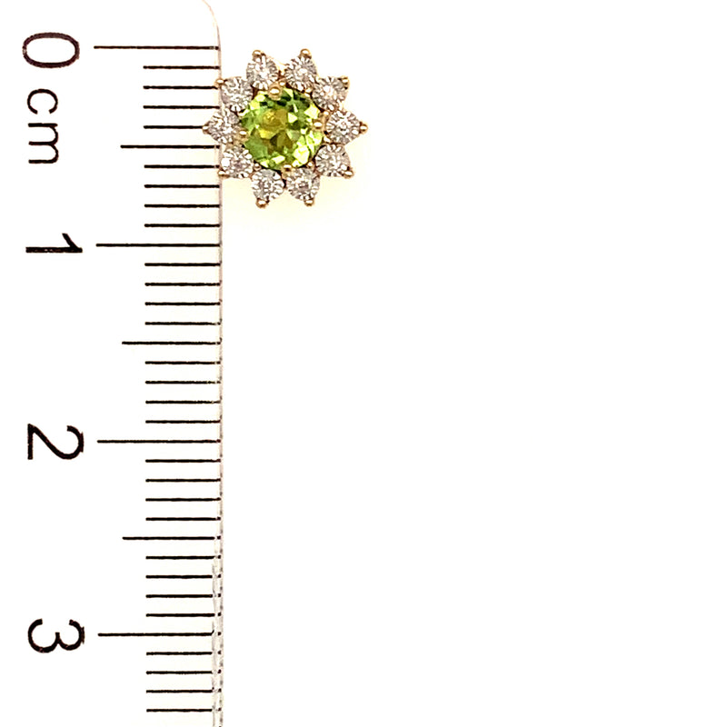 Aretes de Peridoto en oro amarillo 10k