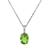 Collar de Peridoto en oro blanco 14k