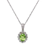 Collar de Peridoto en oro blanco 10kt.  ANTES:  $399.00