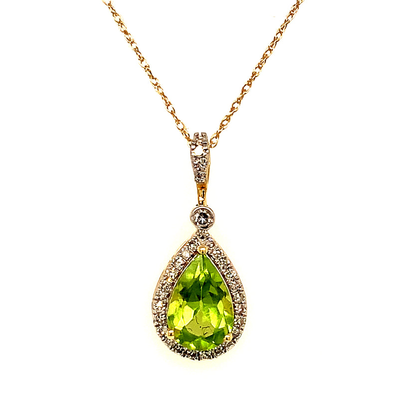 Collar de Peridoto en oro amarillo 10k