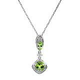 Collar de Peridoto en oro blanco 10kt.  ANTES:  $249.00