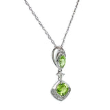 Collar de Peridoto en oro blanco 10kt.  ANTES:  $249.00