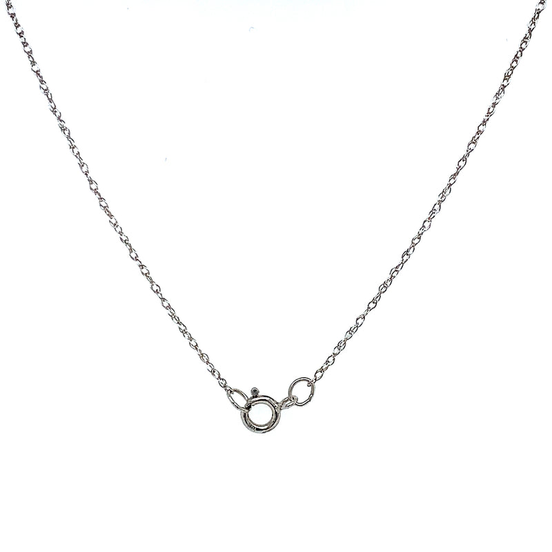 Collar de Peridoto en oro blanco 10kt.  ANTES:  $249.00