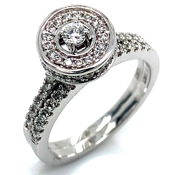 (SOFIA) Set de anillos con diamantes en oro blanco 10k