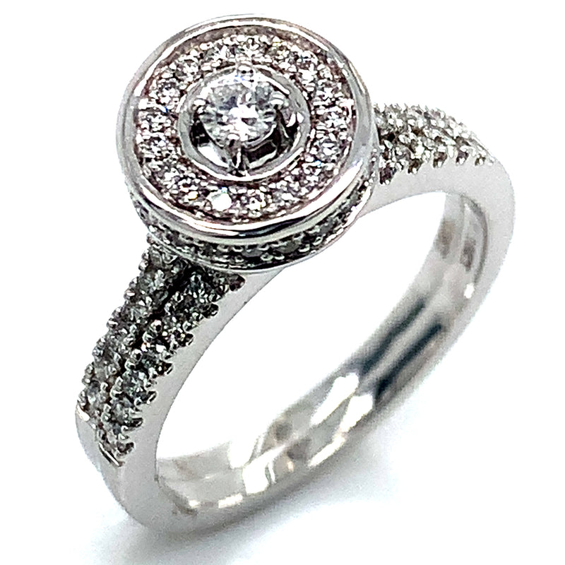 (SOFIA) Set de anillos con diamantes en oro blanco 10k