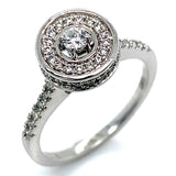 (SOFIA) Set de anillos con diamantes en oro blanco 10k