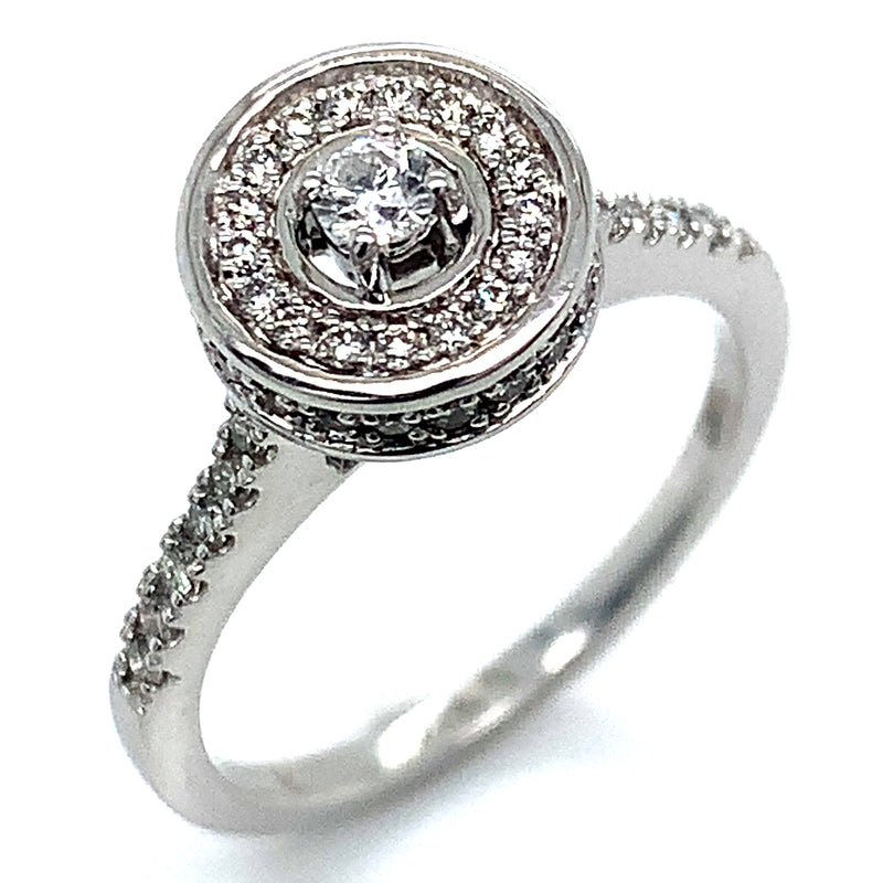 (SOFIA) Set de anillos con diamantes en oro blanco 10k