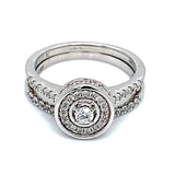 (SOFIA) Set de anillos con diamantes en oro blanco 10k