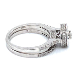 (SOFIA) Set de anillos con diamantes en oro blanco 10k