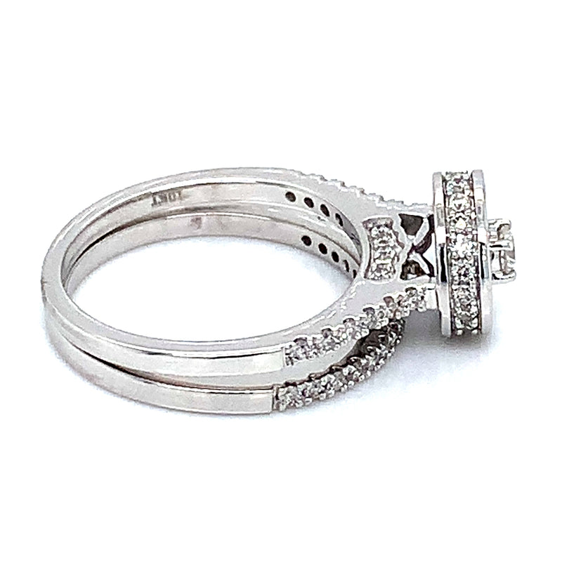 (SOFIA) Set de anillos con diamantes en oro blanco 10k
