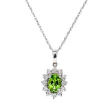 Collar de Peridoto en oro blanco 10kt.