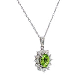 Collar de Peridoto en oro blanco 10kt.