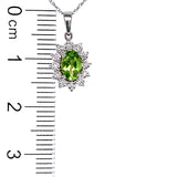 Collar de Peridoto en oro blanco 10kt.
