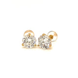(LD) Aretes con diamantes de laboratorio en oro amarillo 10kt.