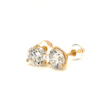 (LD) Aretes con diamantes de laboratorio en oro amarillo 10kt.