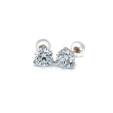 (LD) Aretes con diamantes de laboratorio en oro blanco 10kt.