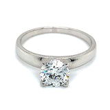 (LD) Anillo con diamante de laboratorio en oro blanco 14kt.