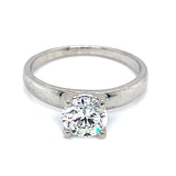 (LD) Anillo con diamante de laboratorio en oro blanco 14kt.