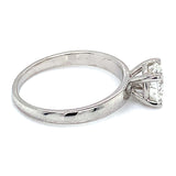 (LD) Anillo con diamante de laboratorio en oro blanco 14kt.