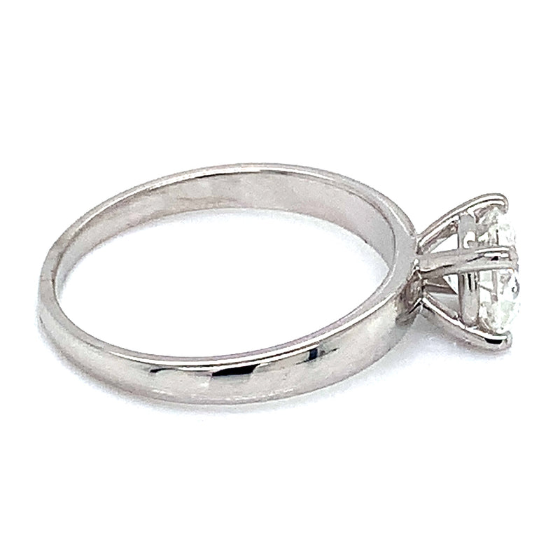 (LD) Anillo con diamante de laboratorio en oro blanco 14kt.