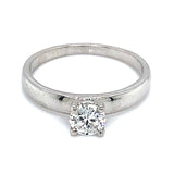 (LD) Anillo con diamante de laboratorio en oro blanco 14kt.