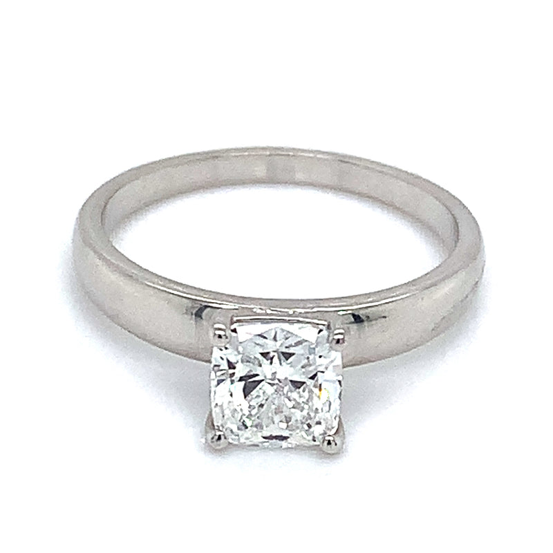 (LD) Anillo con diamante de laboratorio en oro blanco 14kt. D-1.01cts