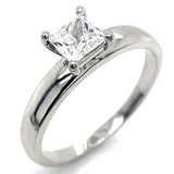(LD) Anillo con diamante de laboratorio en oro blanco 14kt. D-0.49Cts