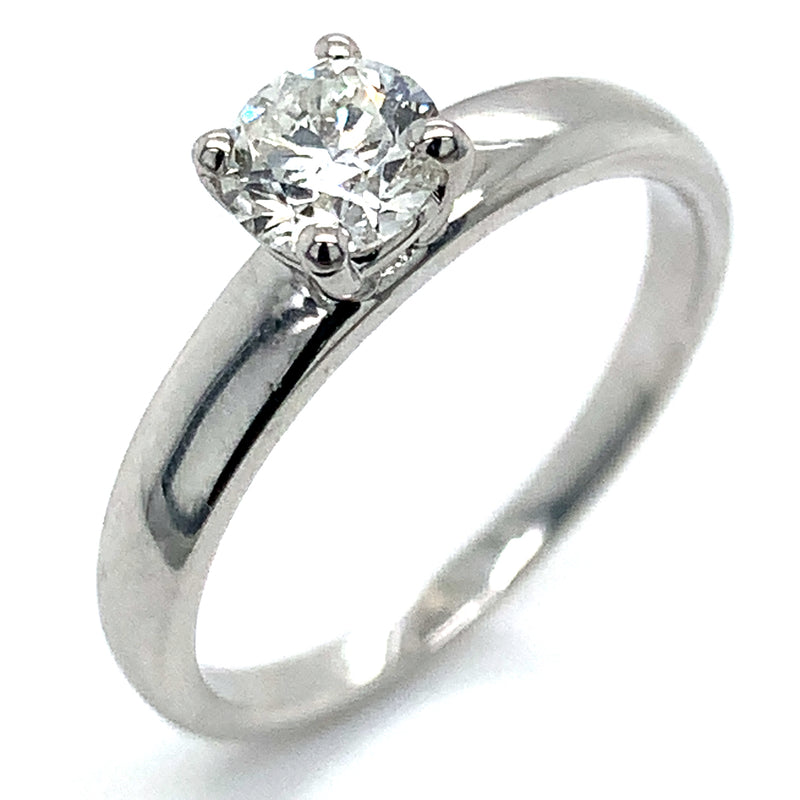 (LD) Anillo con diamante de laboratorio en oro blanco 14kt.