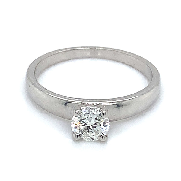 (LD) Anillo con diamante de laboratorio en oro blanco 14kt.