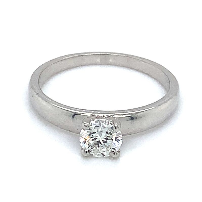 (LD) Anillo con diamante de laboratorio en oro blanco 14kt.