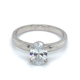 (LD) Anillo con diamante de laboratorio en oro blanco 14kt.