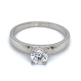 (LD) Anillo con diamante de laboratorio en oro blanco 14kt.