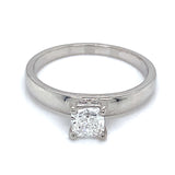 (LD) Anillo con diamante de laboratorio en oro blanco 14kt.