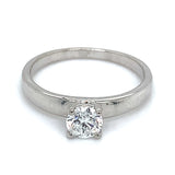 (LD) Anillo con diamante de laboratorio en oro blanco 14kt.